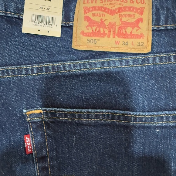 Levi's Men's 505 Regular Fit Jeans Sz 34w32L - Picture 7 of 10
